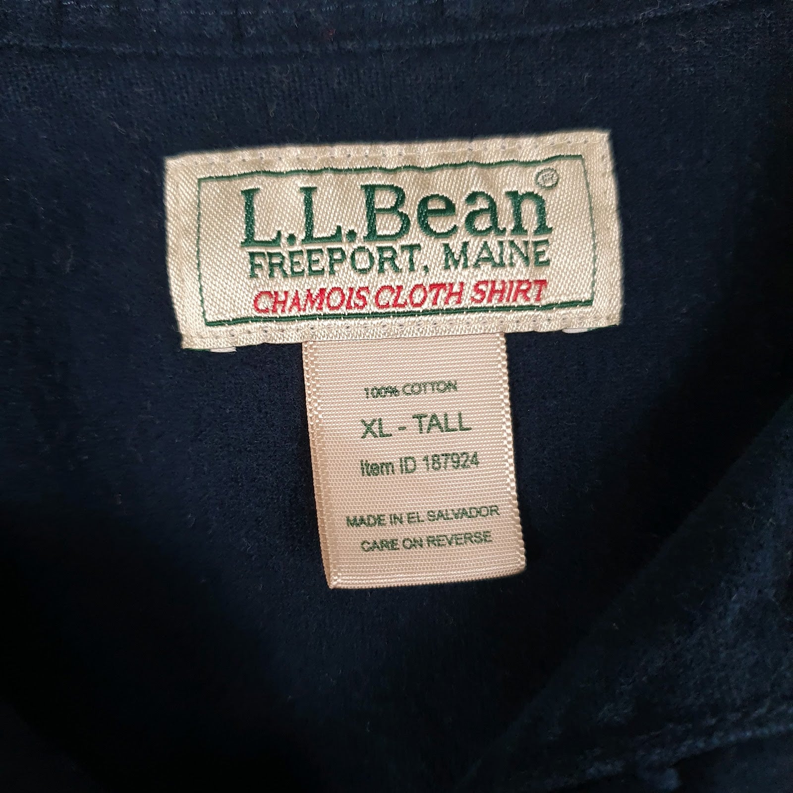 Mens Navy L.L.Bean Chamois  Shirt