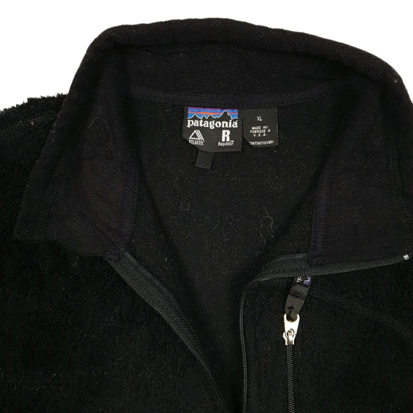 Mens Black Patagonia R2 Levitator Vintage 90s 00s Made In USA Quarter Zip Jumper
