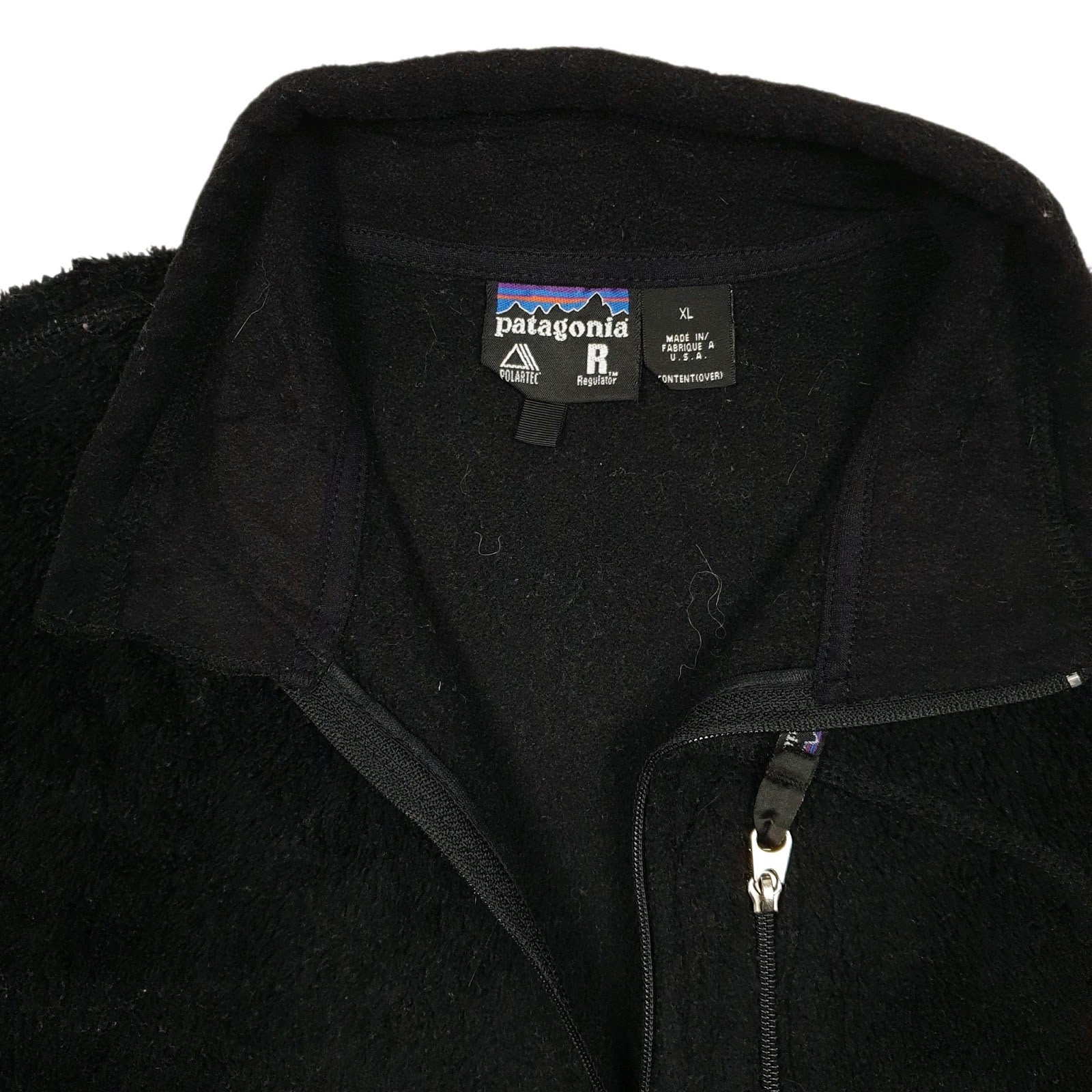 Mens Black Patagonia R2 Levitator Vintage 90s 00s Made In USA Quarter Zip Jumper