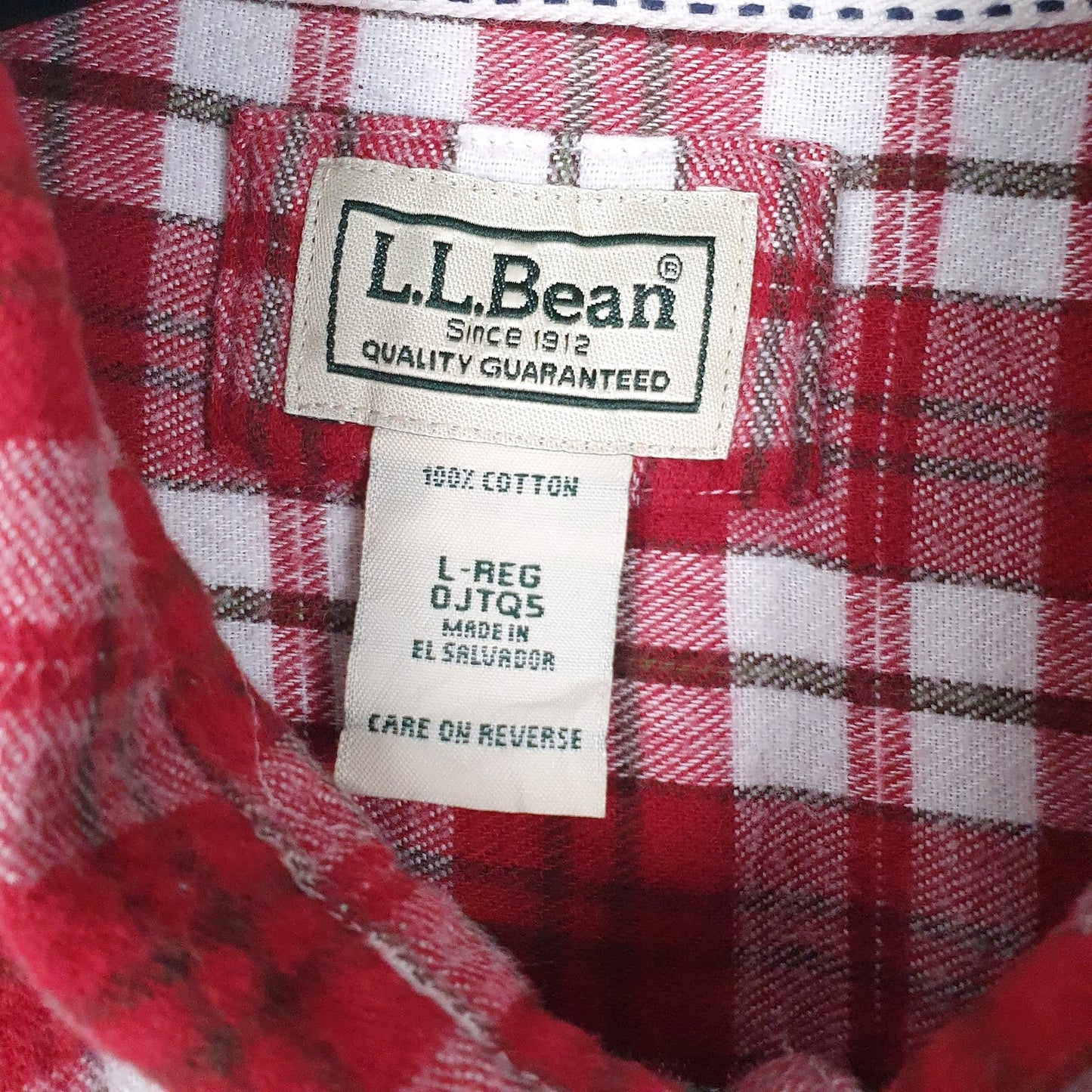 Mens Red L.L.Bean Flannel  Shirt