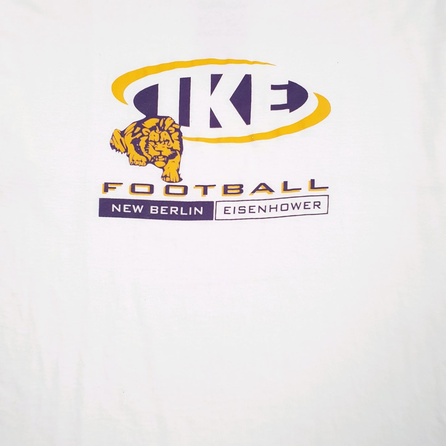 Mens White Fruit Of The Loom Ike Football  T Shirt
