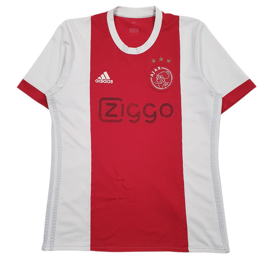 Mens White Adidas Ajax Amsterdam Home Kit 2020 Short Sleeve T Shirt