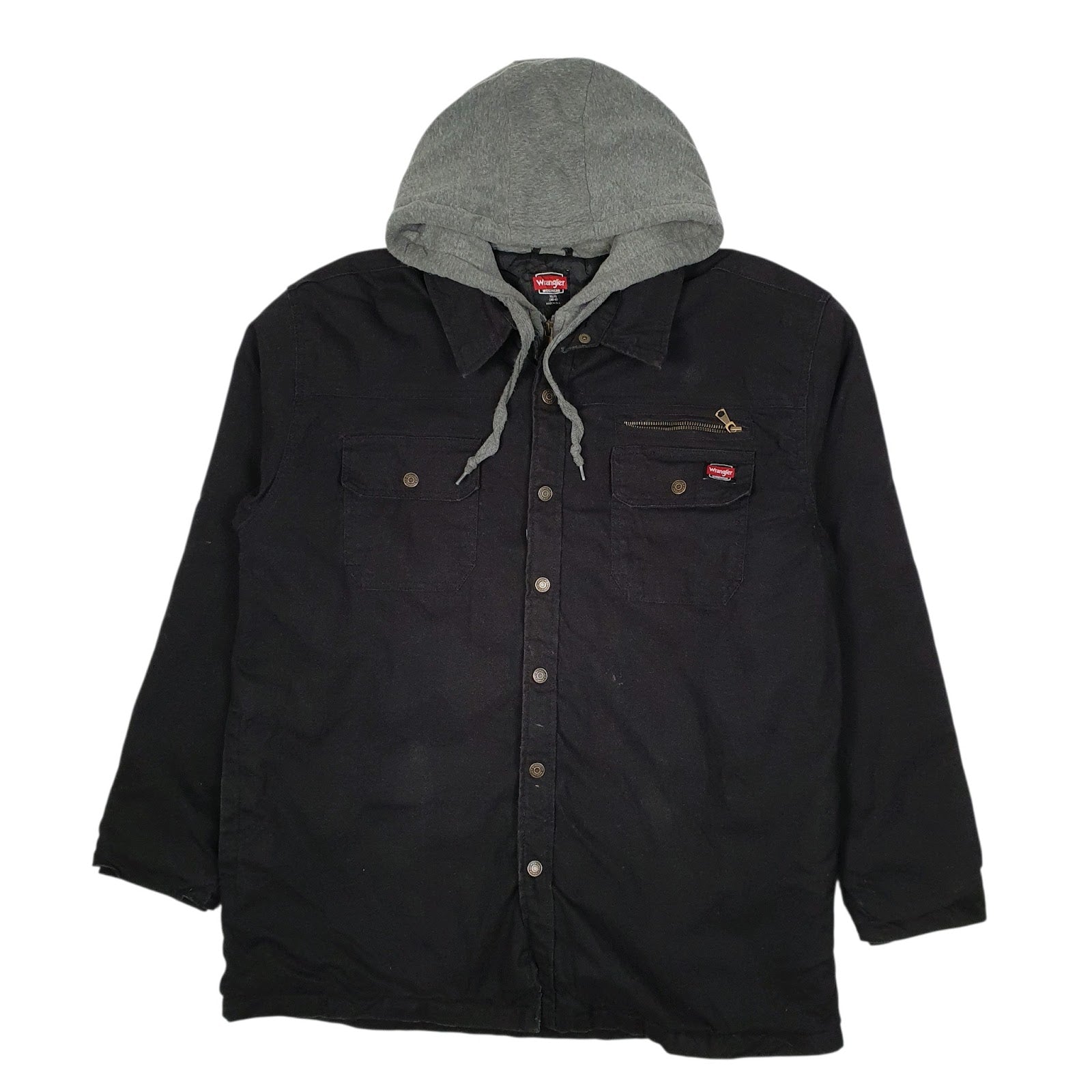 Mens Black Wrangler Hoodie Chore  Coat