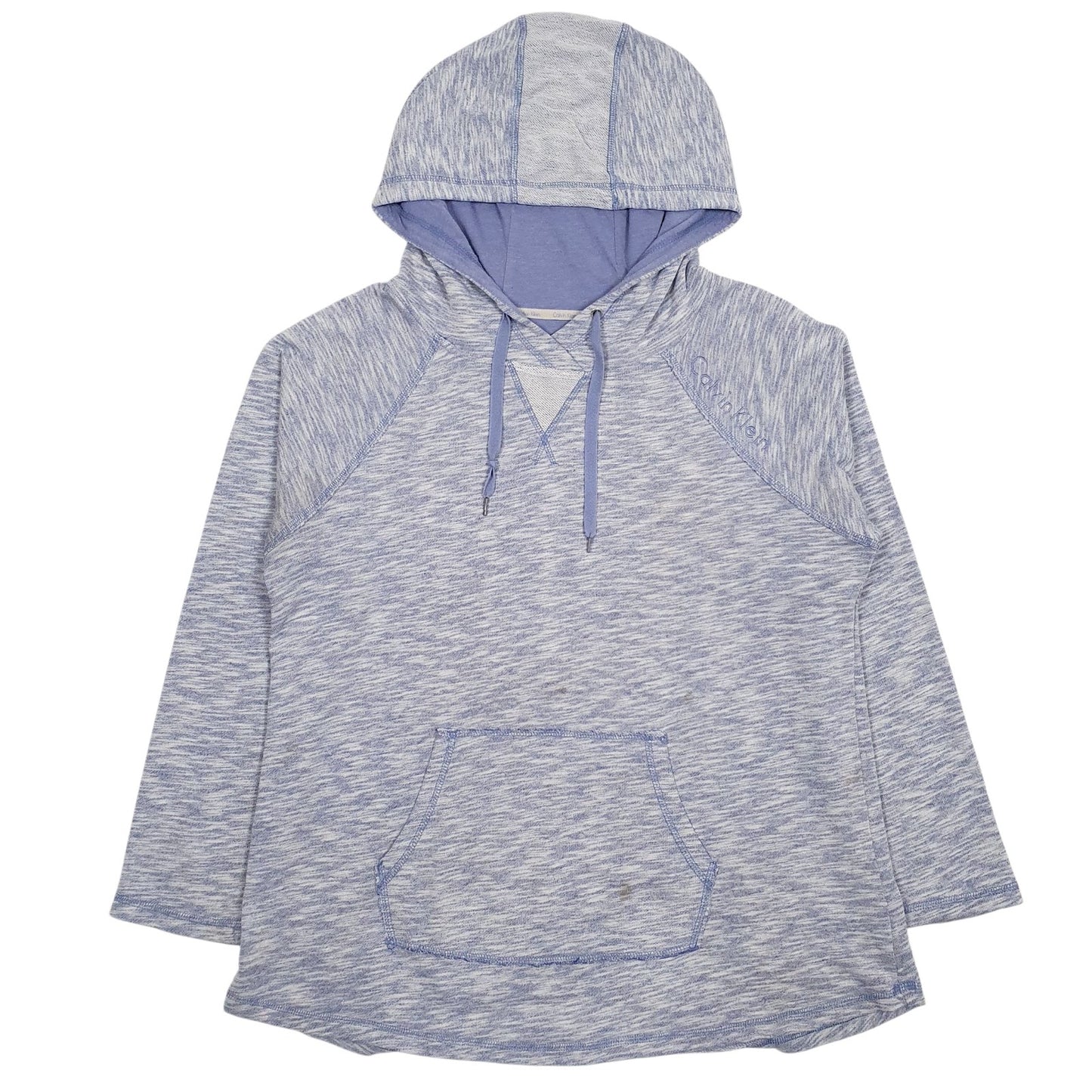 Womens Blue Calvin Klein Lightweight Hoodie Jumper