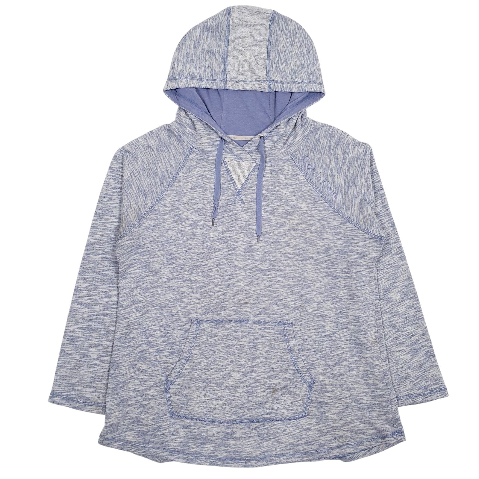 Womens Blue Calvin Klein Lightweight Hoodie Jumper