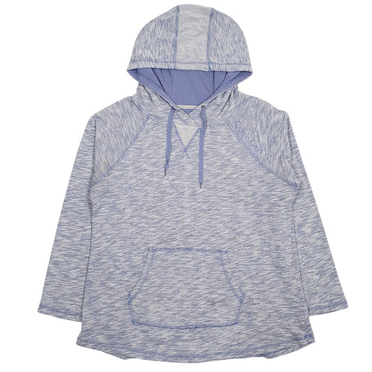 Womens Blue Calvin Klein Lightweight Hoodie Jumper