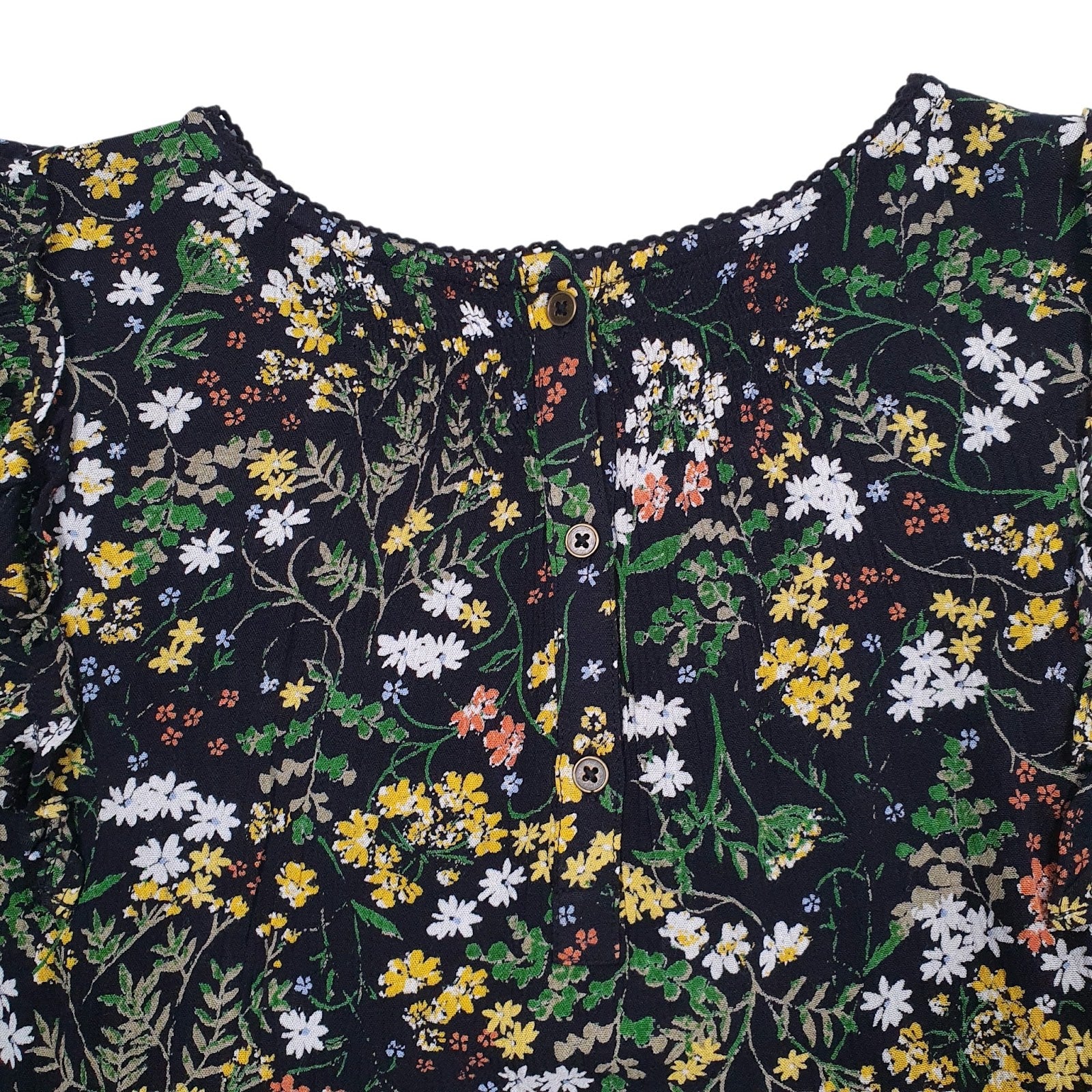 Womens Black M&S Floral Blouse  T Shirt