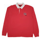 Mens Red Atlas Rugby Long Sleeve Polo Shirt