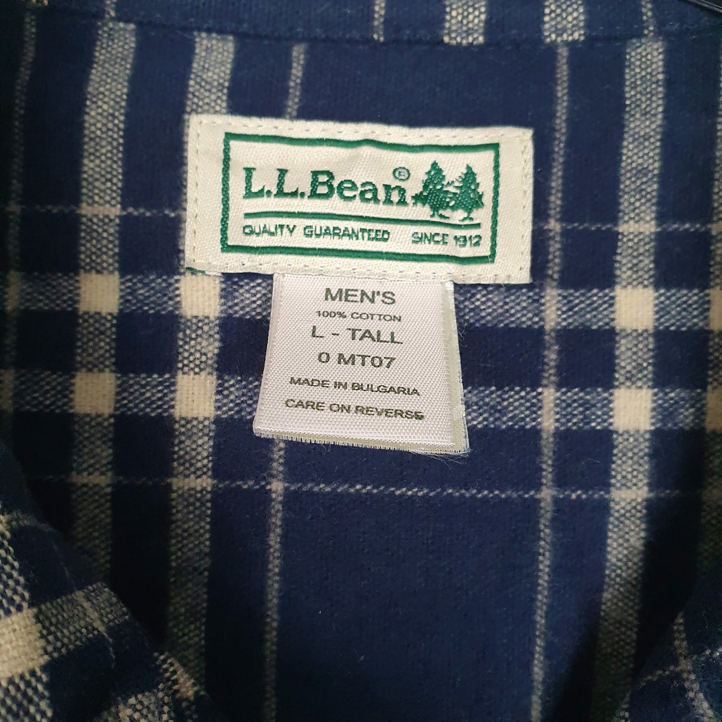 Mens Navy L.L.Bean Chamois  Shirt