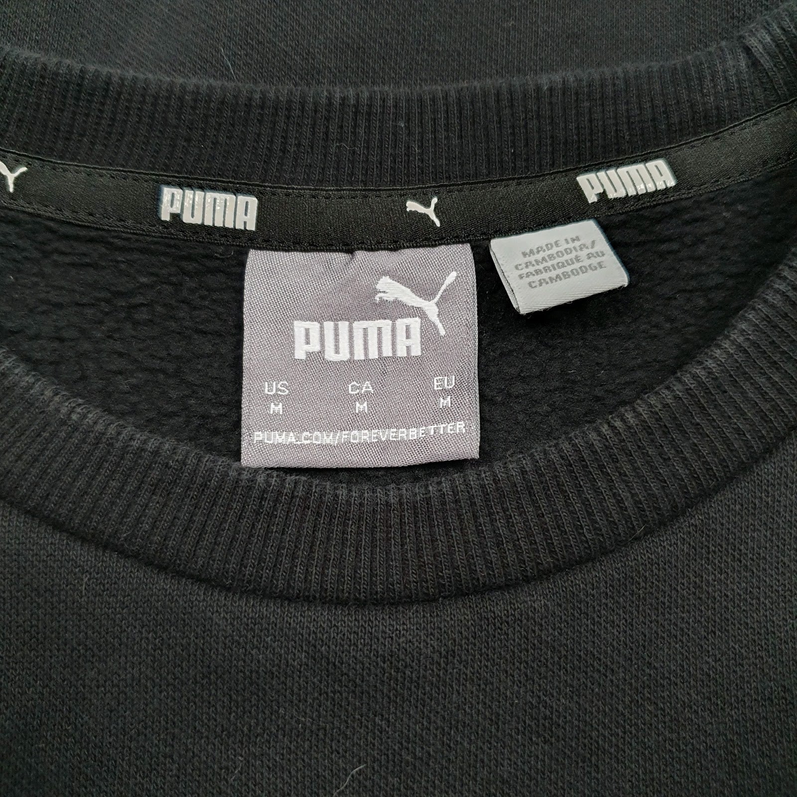 Mens Black Puma  Crewneck Jumper