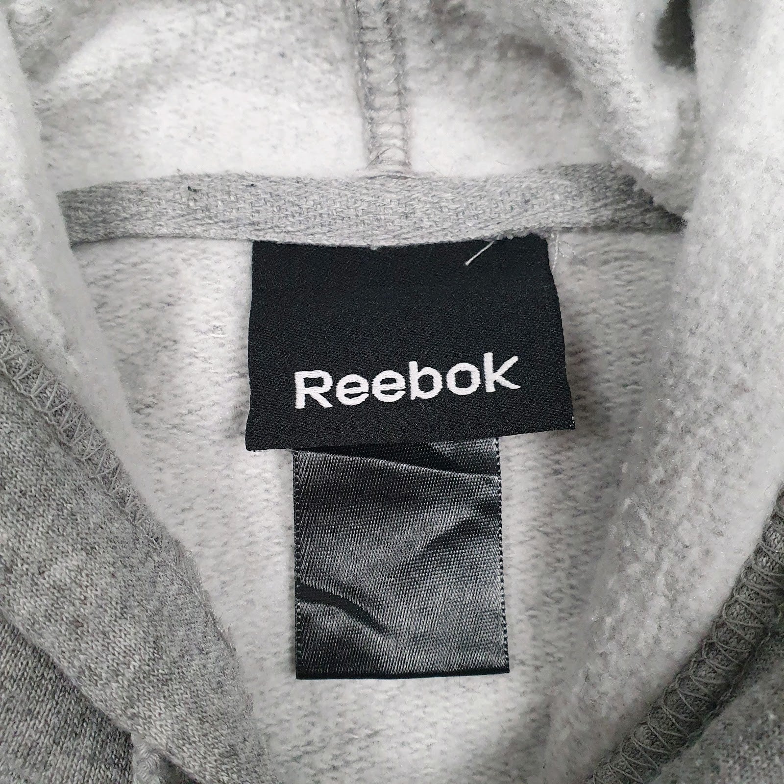 Mens Grey Reebok Spellout Hoodie Jumper
