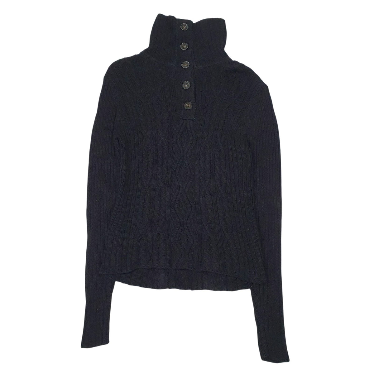 Womens Black Tommy Hilfiger Knit Turtle Neck Jumper