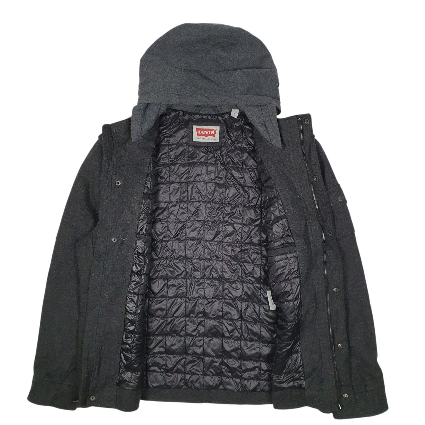 Mens Grey Levis Hoodie  Coat