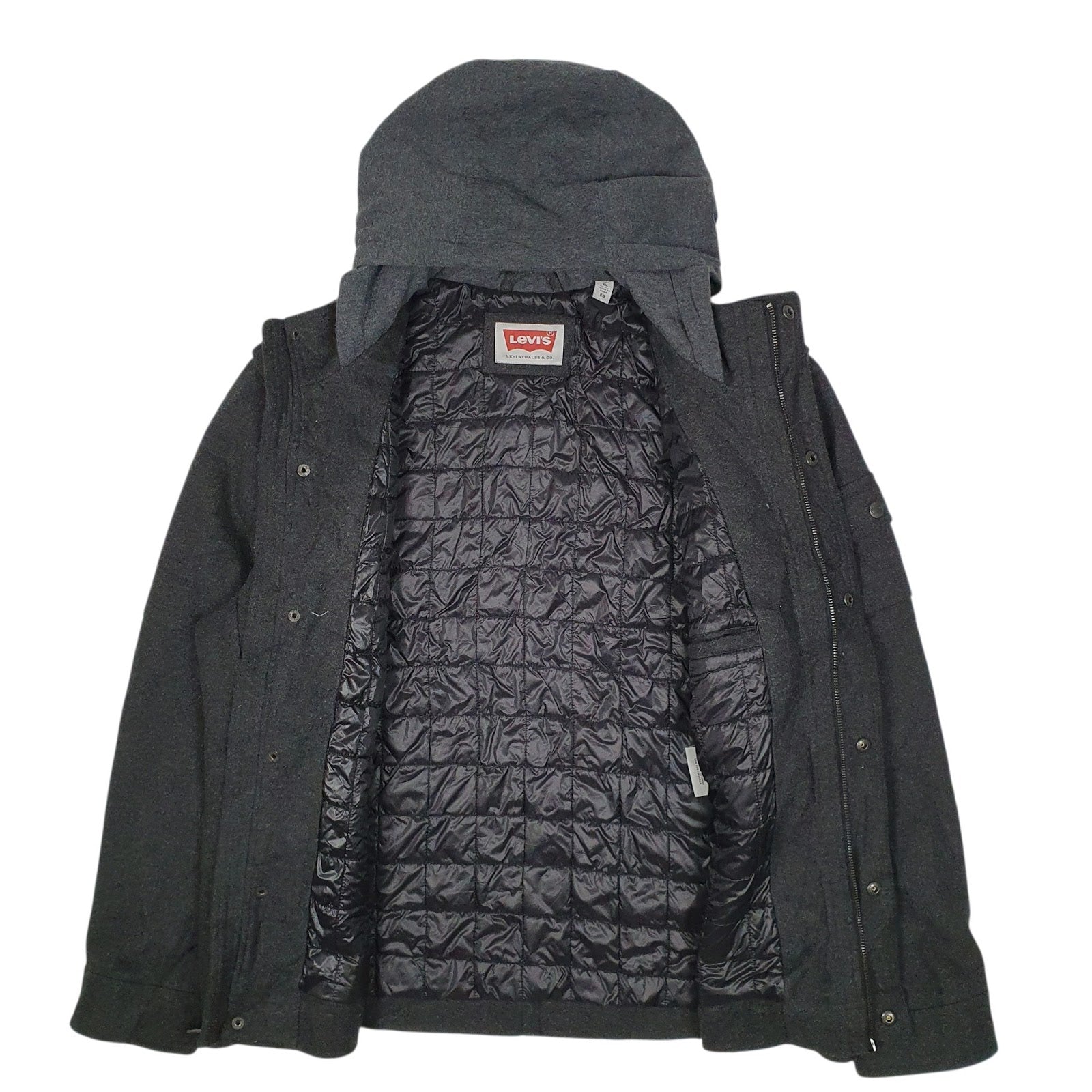 Mens Grey Levis Hoodie  Coat