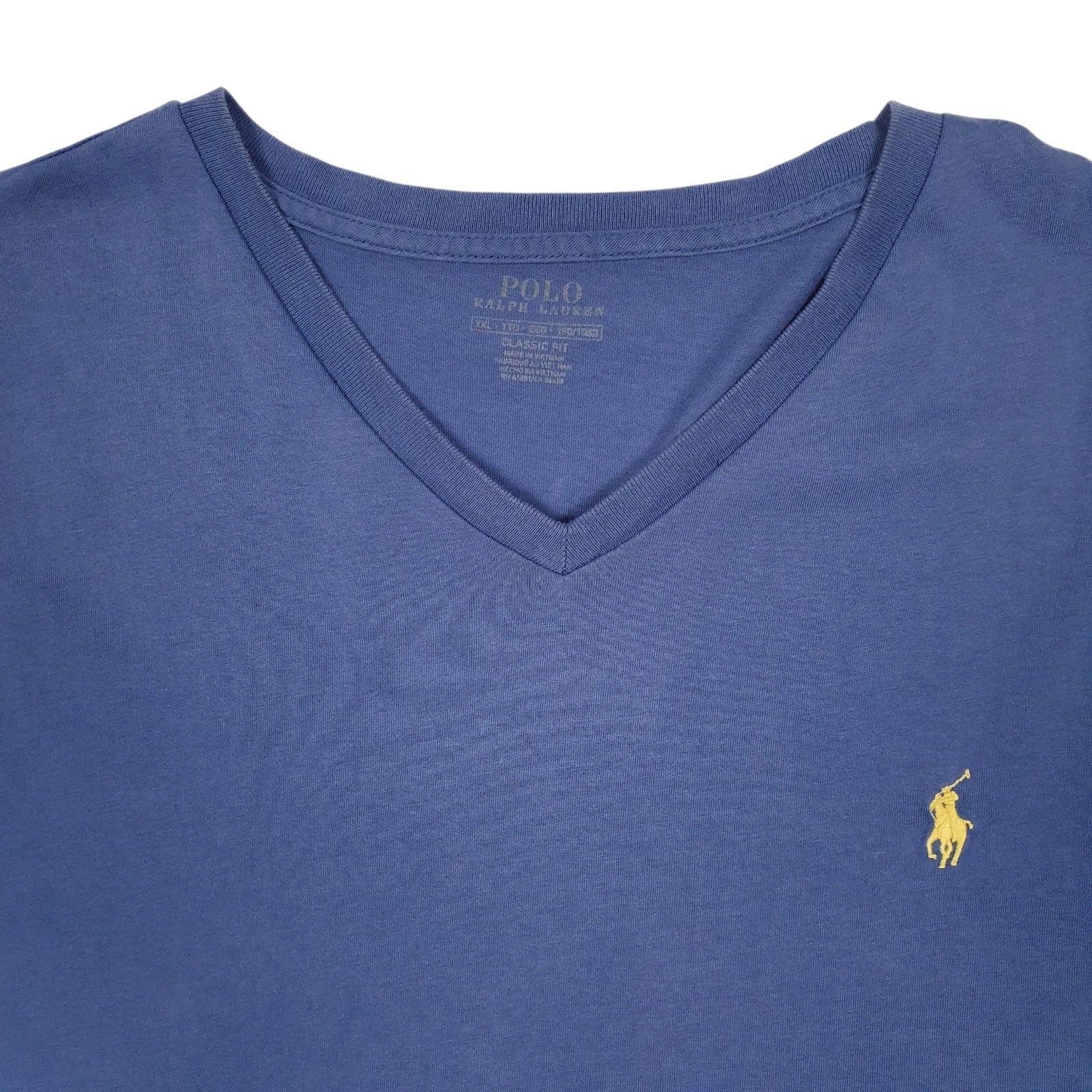 Mens Blue Polo Ralph Lauren V Neck  T Shirt
