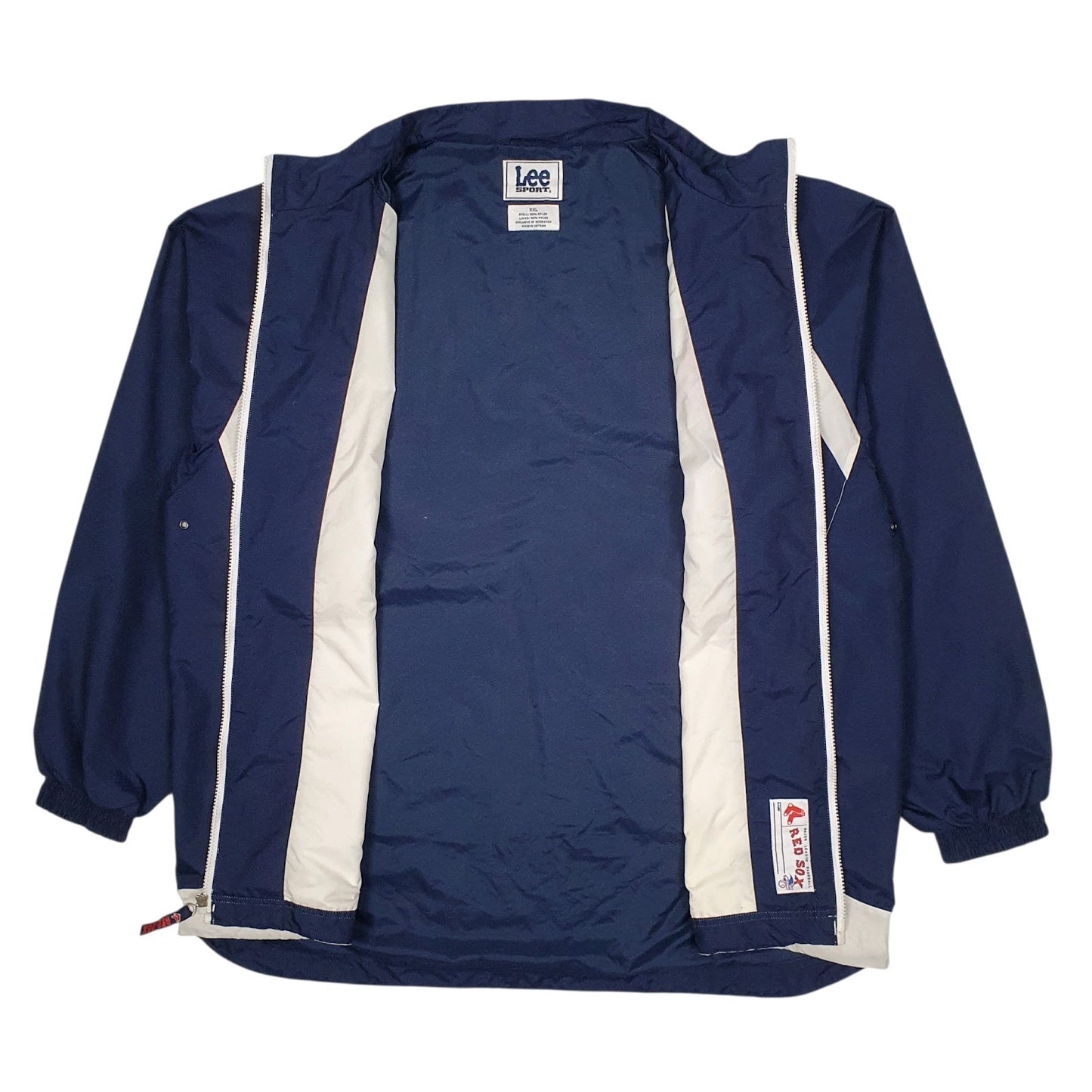 Mens Navy Lee Vintage 90s Boston Red Sox MLB Baseball V Neck Coat