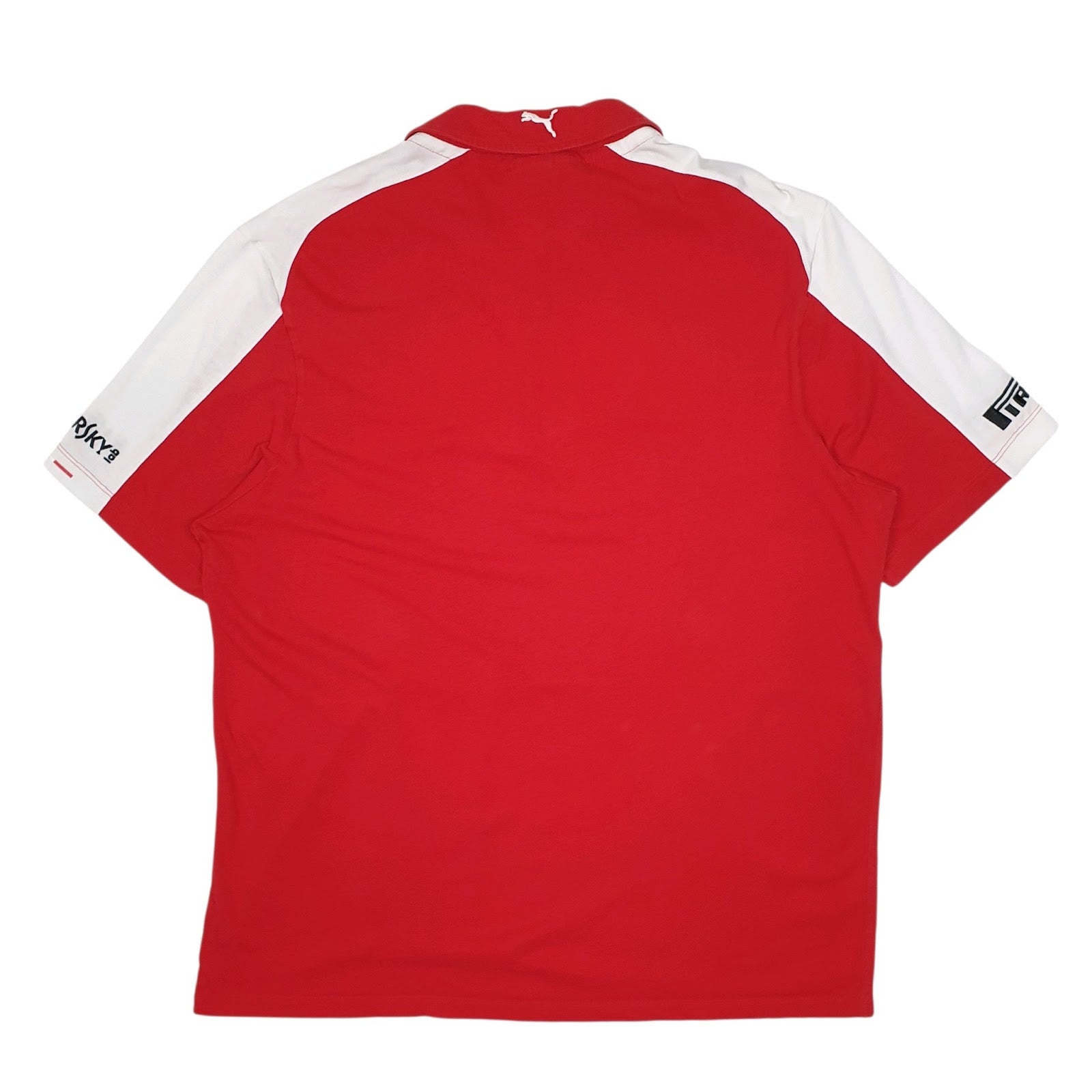 Mens Red Puma Scuderia Ferrari F1 Formula One Cardigan Polo Shirt