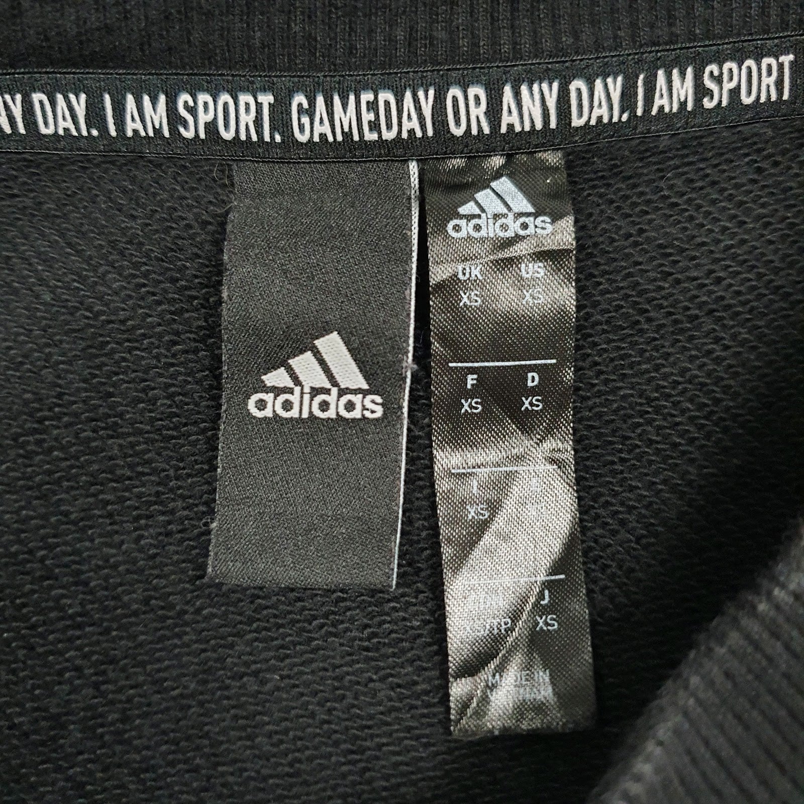 Mens Black Adidas Spellout Crewneck Jumper