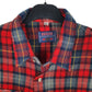 Mens Red Brugi Plaid Flannel  Shirt