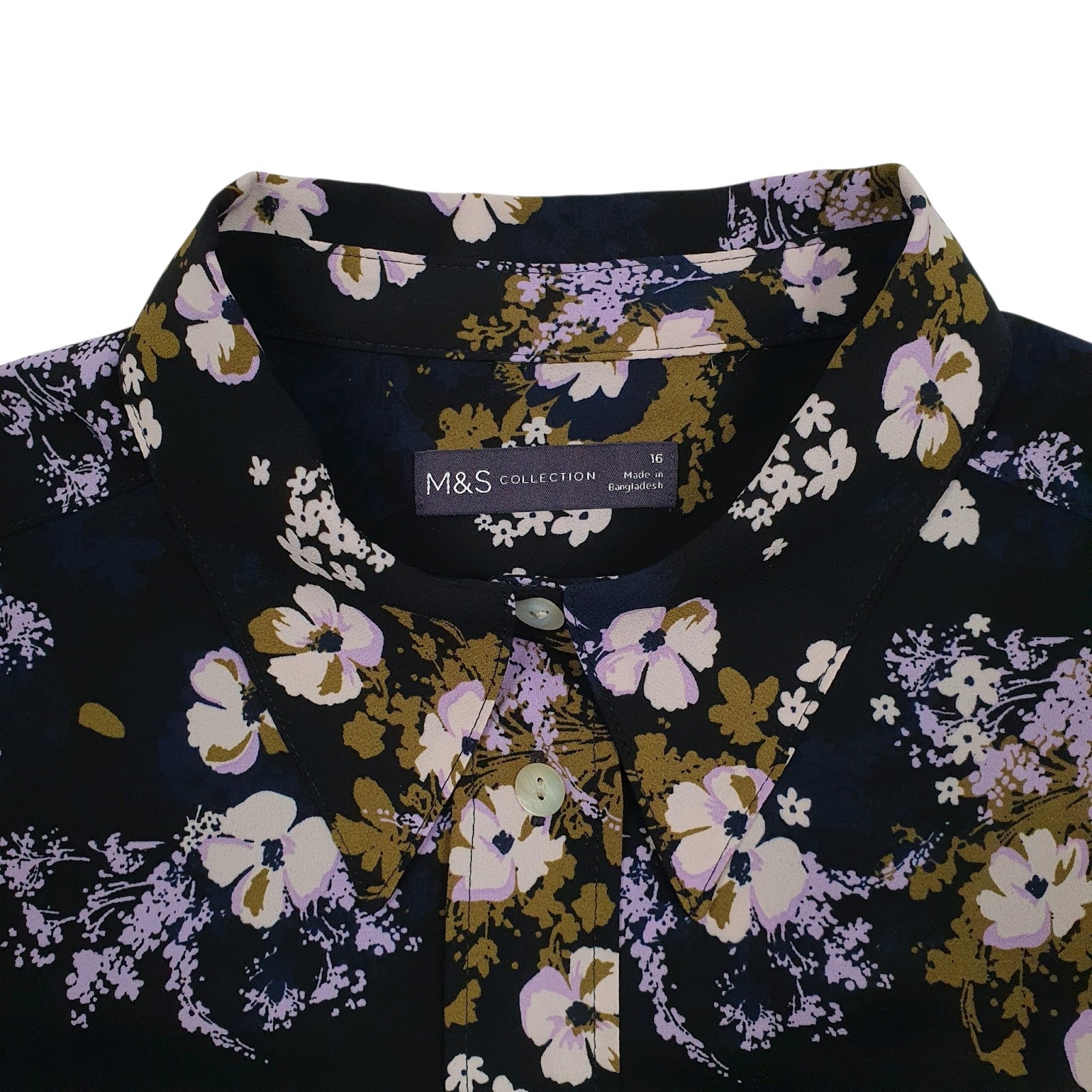 Womens Black M&S Floral  Shirt