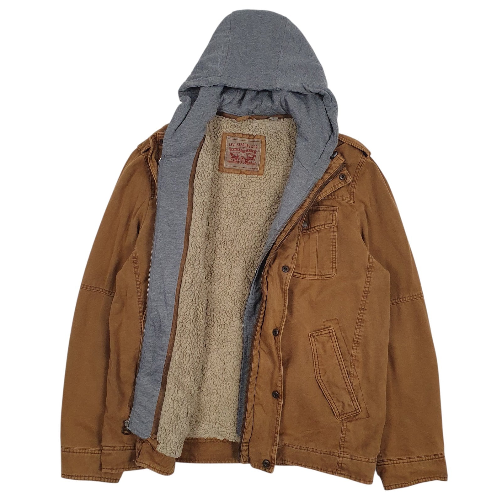 Mens Brown Levis Sherpa Lined  Coat