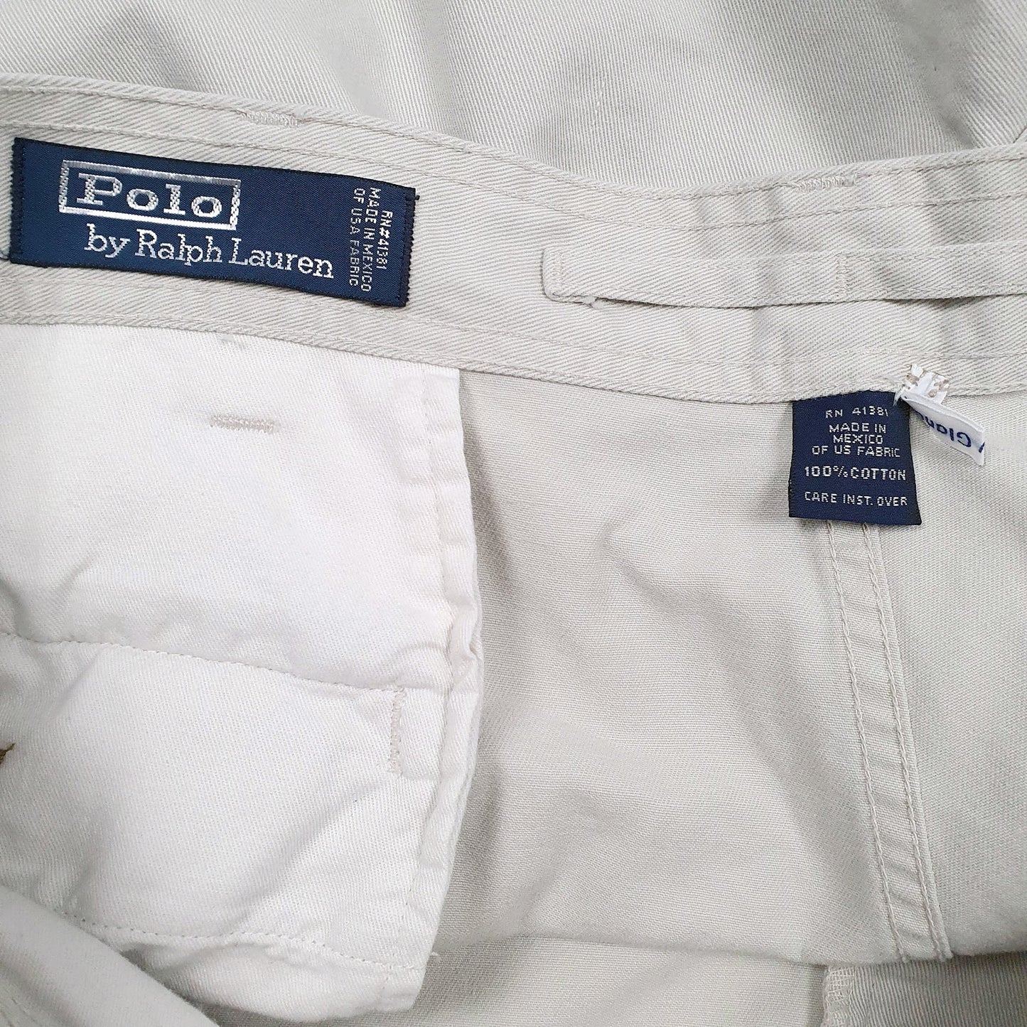 Mens Cream Polo Ralph Lauren Cargo  Trousers