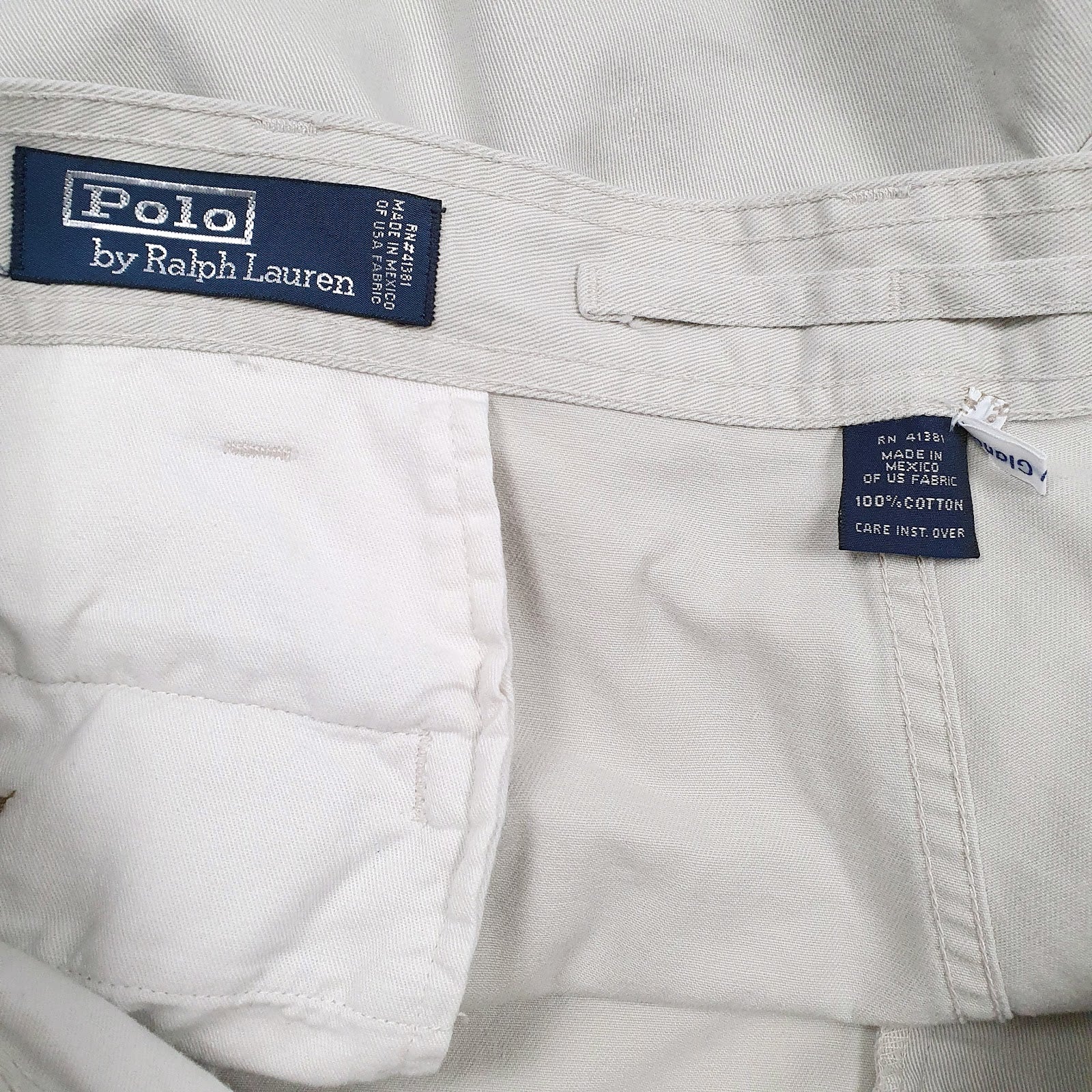 Mens Cream Polo Ralph Lauren Cargo  Trousers