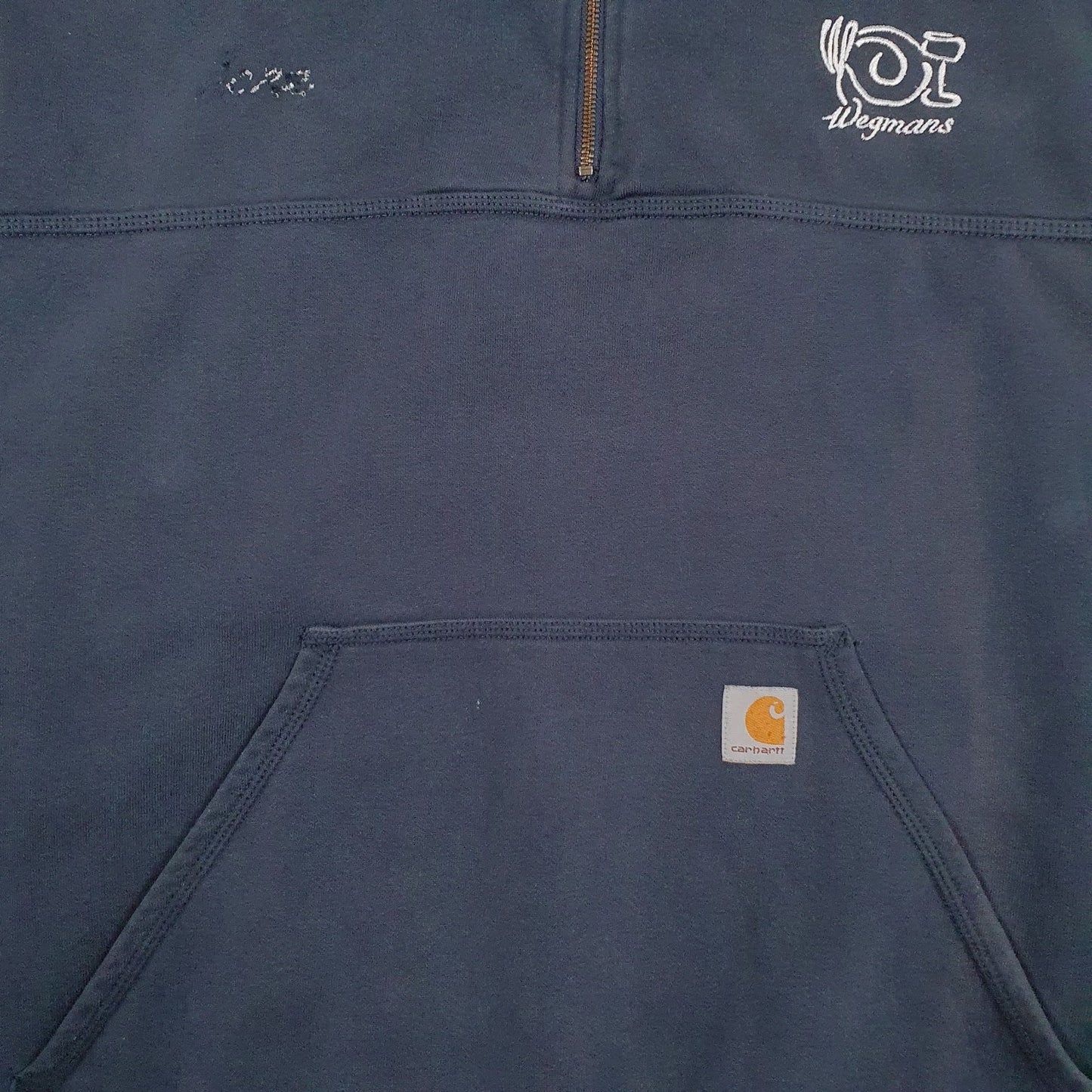 Mens Navy Carhartt Hooded Quarter Zip Jumper