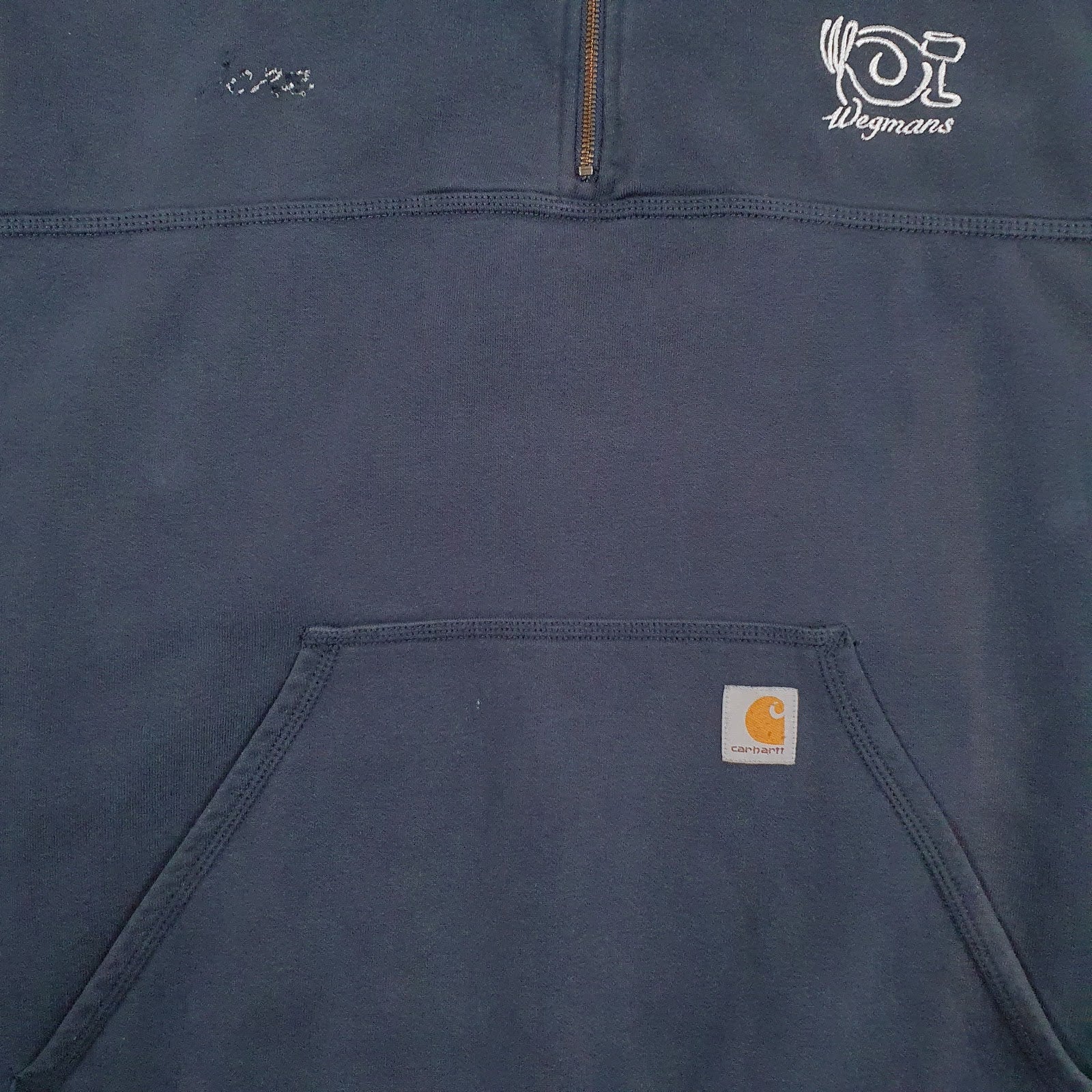 Mens Navy Carhartt Hooded Quarter Zip Jumper