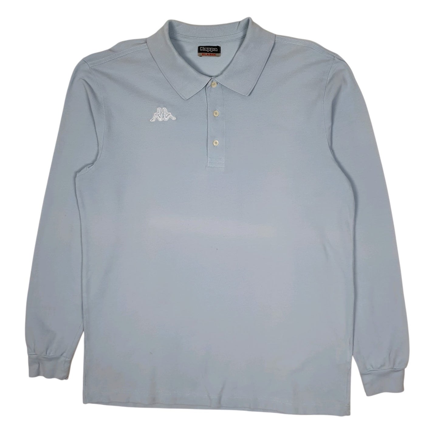 Mens Blue Kappa  Long Sleeve Polo Shirt