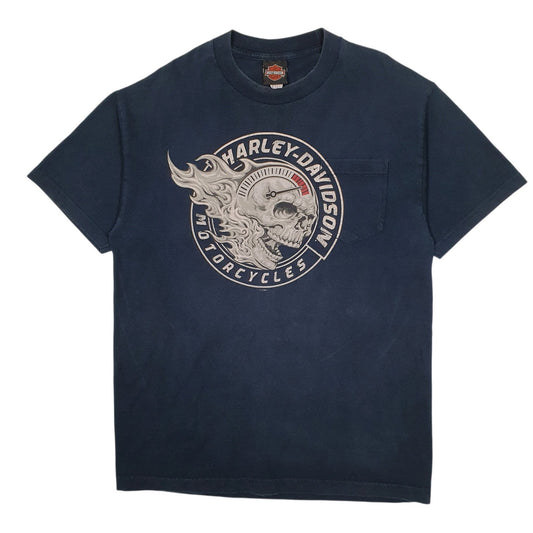 Mens Navy Harley Davidson Motorcycles Short Sleeve T Shirt