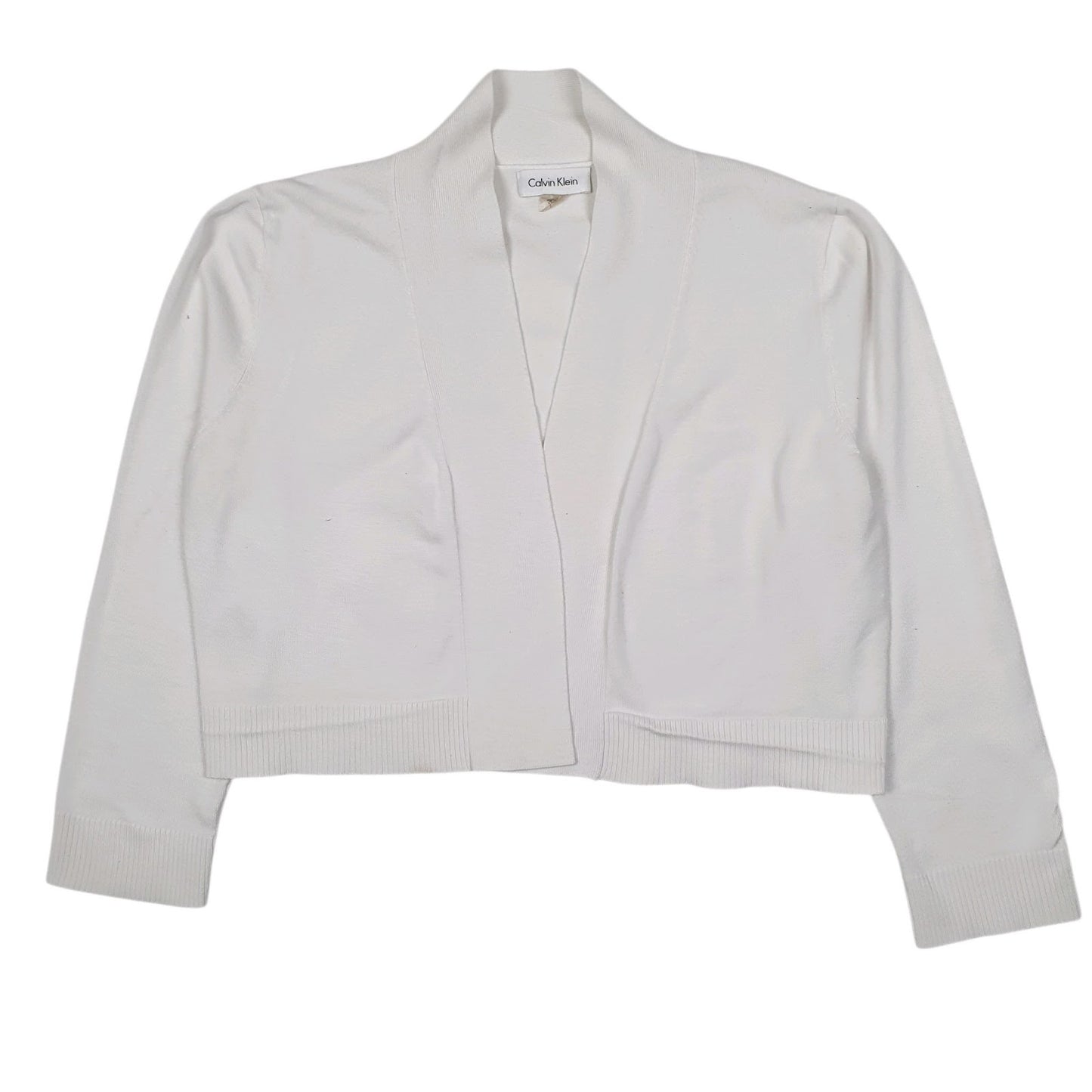 Womens White Calvin Klein Lightweight Cardigan Jumper
