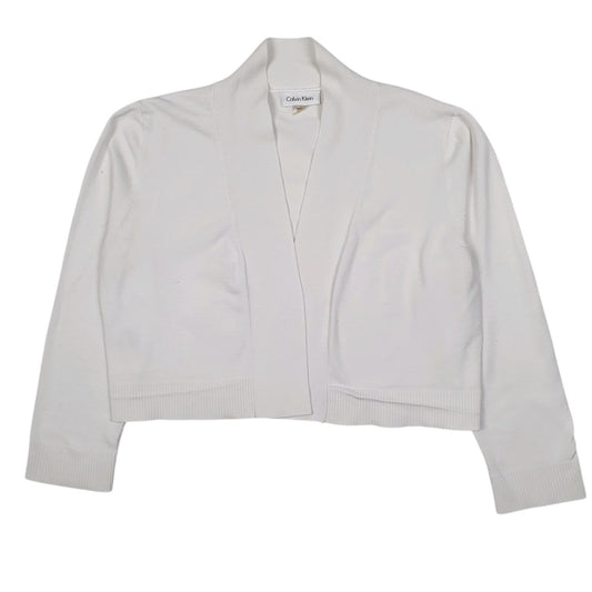 Womens White Calvin Klein Lightweight Cardigan Jumper
