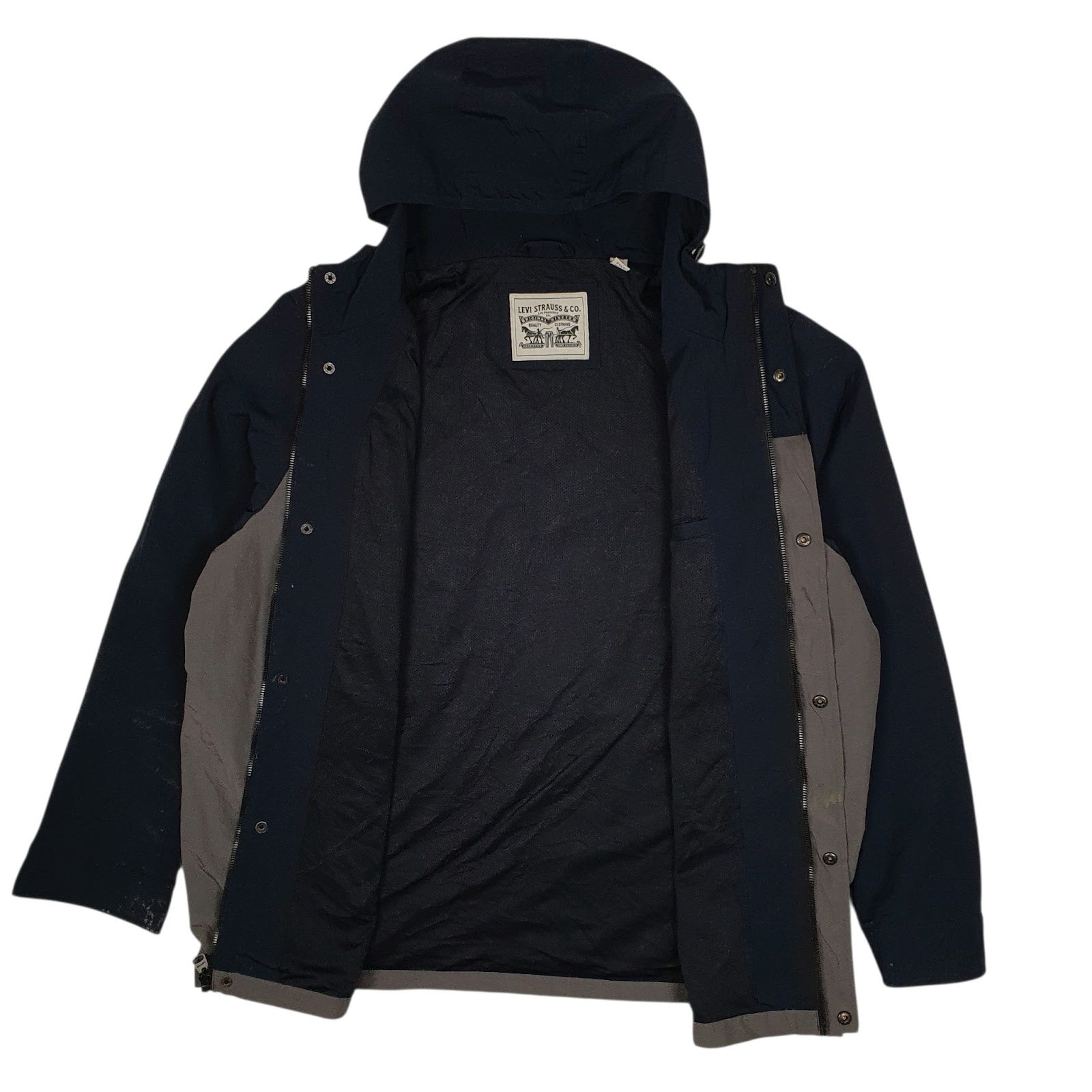 Mens Grey Levis Windbreaker Tall  Coat