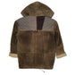 Mens Brown JC Sherpa Lined Patchwork  Coat