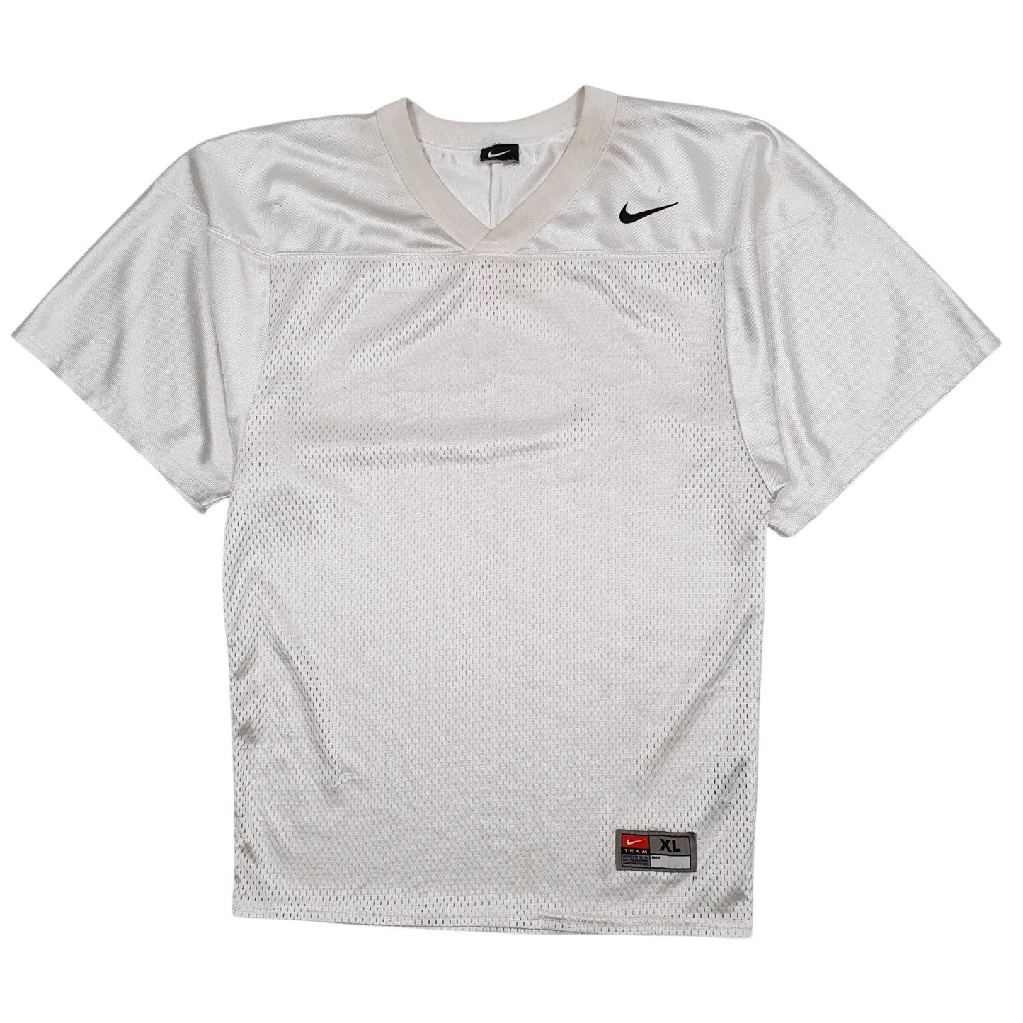 Mens White Nike Vintage 00s Football Jersey Short Sleeve T Shirt