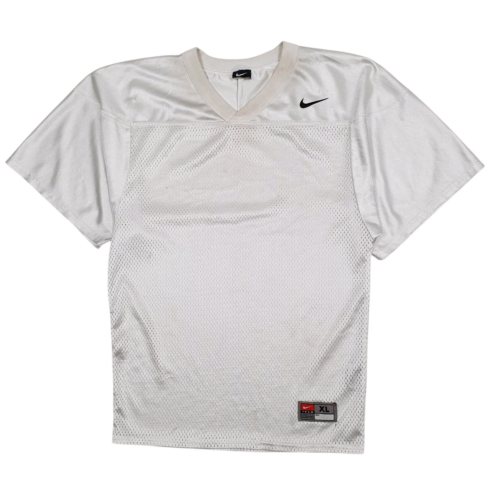 Mens White Nike Vintage 00s Football Jersey Short Sleeve T Shirt