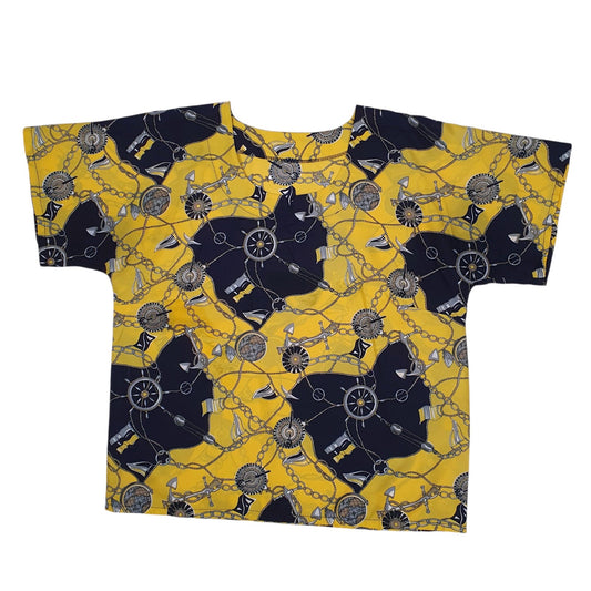 Womens Yellow Unbranded Sailing Blouse Short Sleeve T Shirt