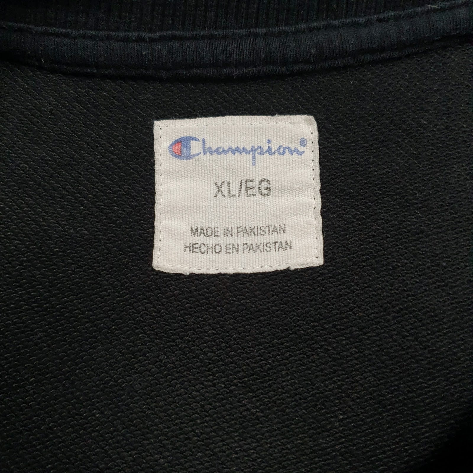 Mens Black Champion  Crewneck Jumper