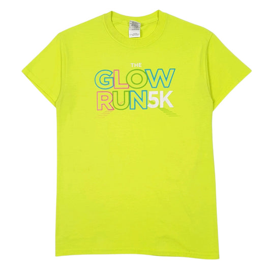 Mens Green Gildan Glow Run 5k Short Sleeve T Shirt