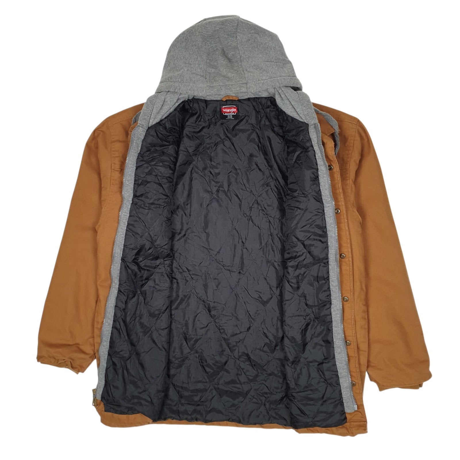 Mens Tan Wrangler Hoodie Chore  Coat