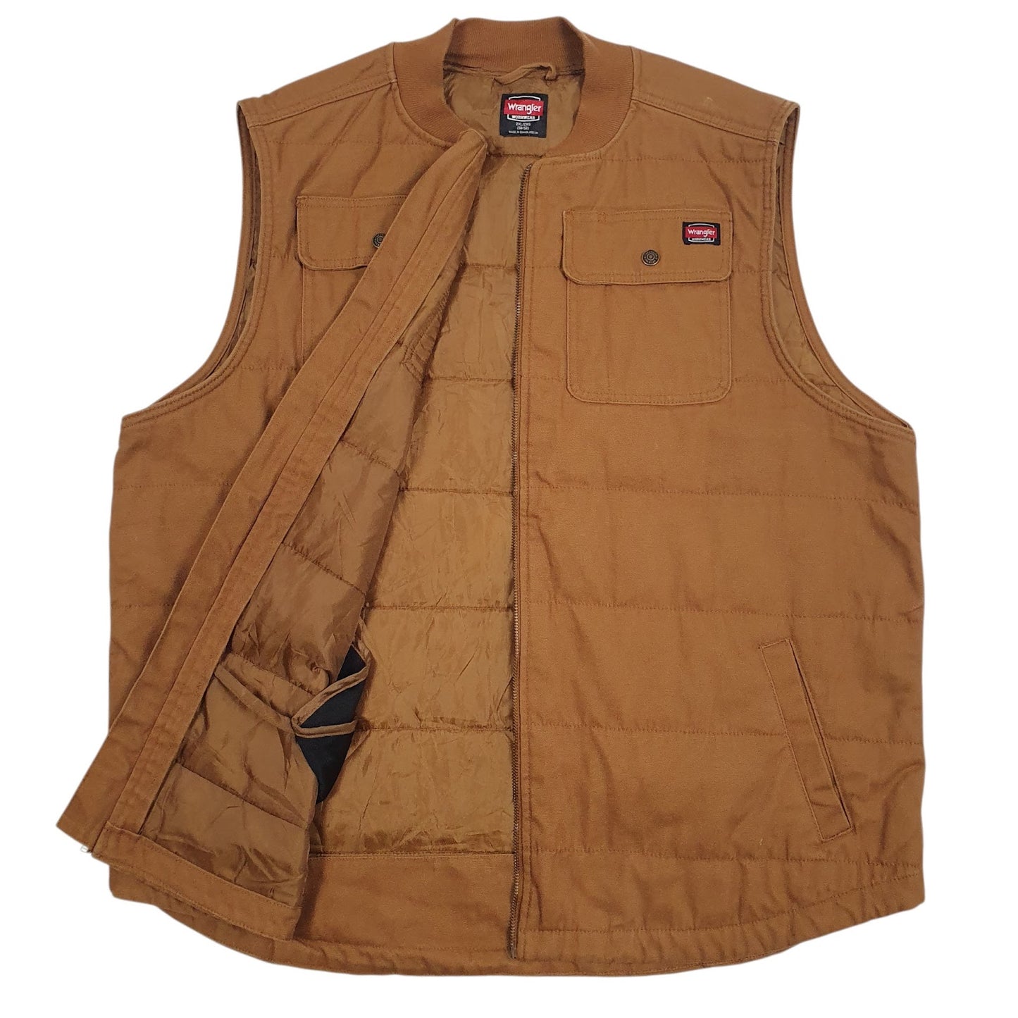 Mens Brown Wrangler Workwear Padded  Coat
