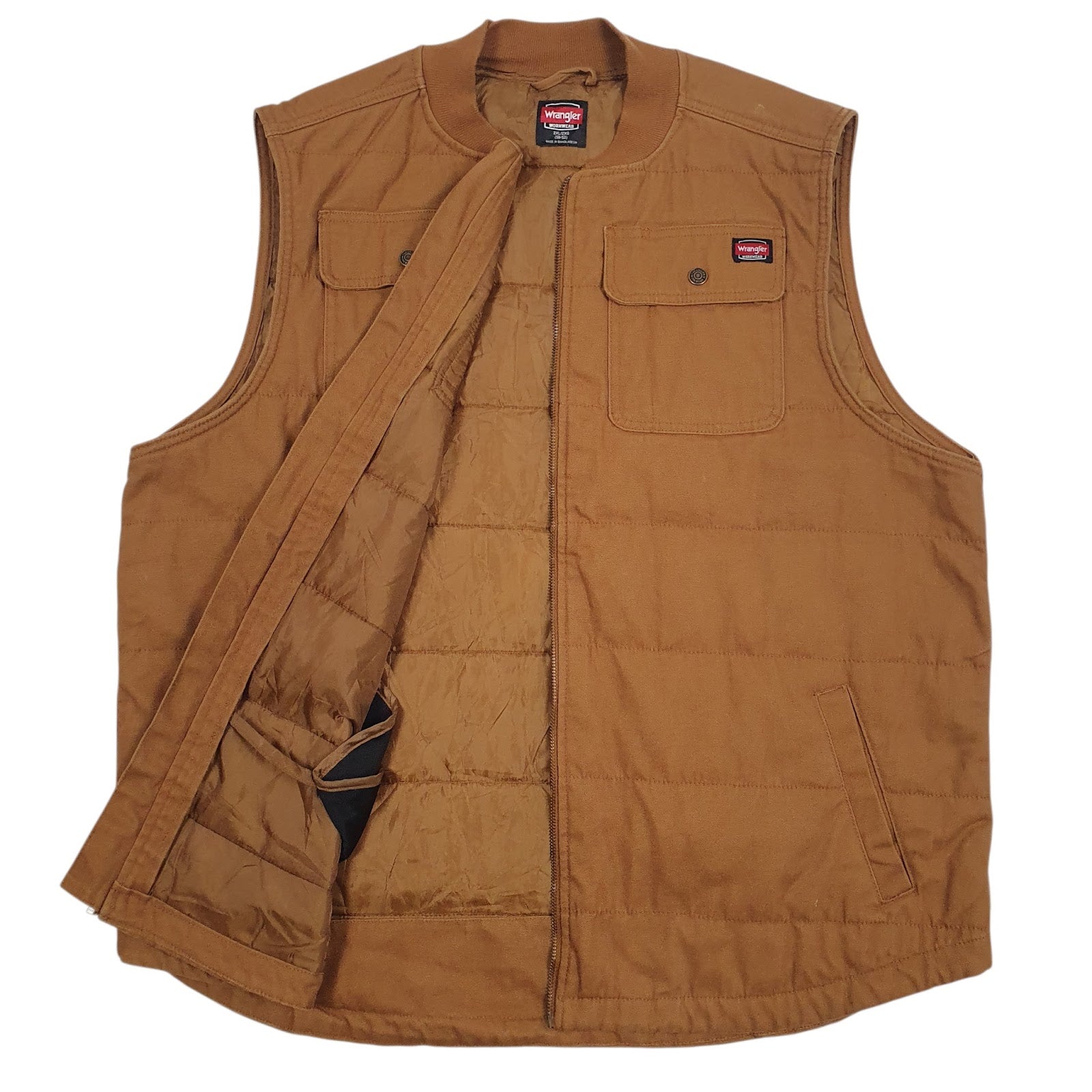 Mens Brown Wrangler Workwear Padded  Coat
