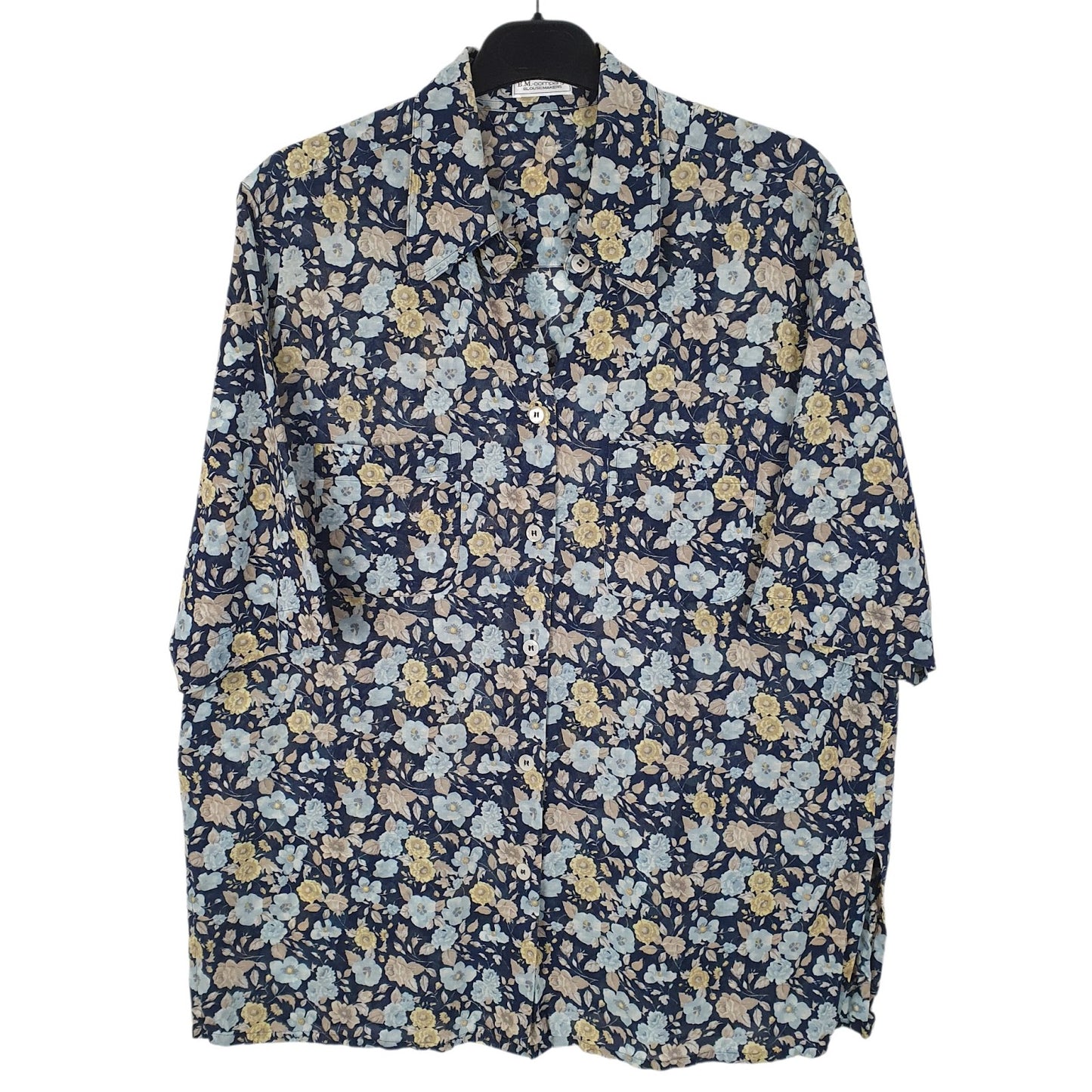 Womens Navy B.M. Company  Short Sleeve Shirt