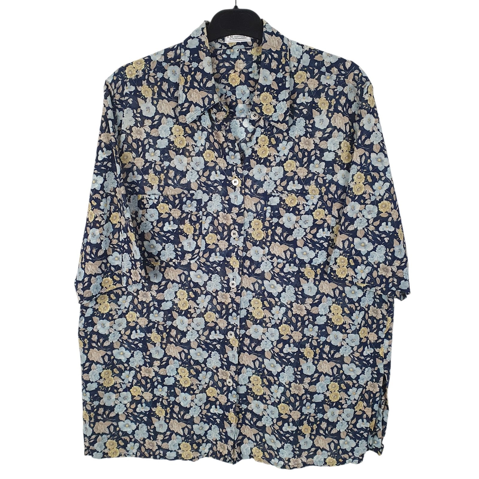 Womens Navy B.M. Company  Short Sleeve Shirt