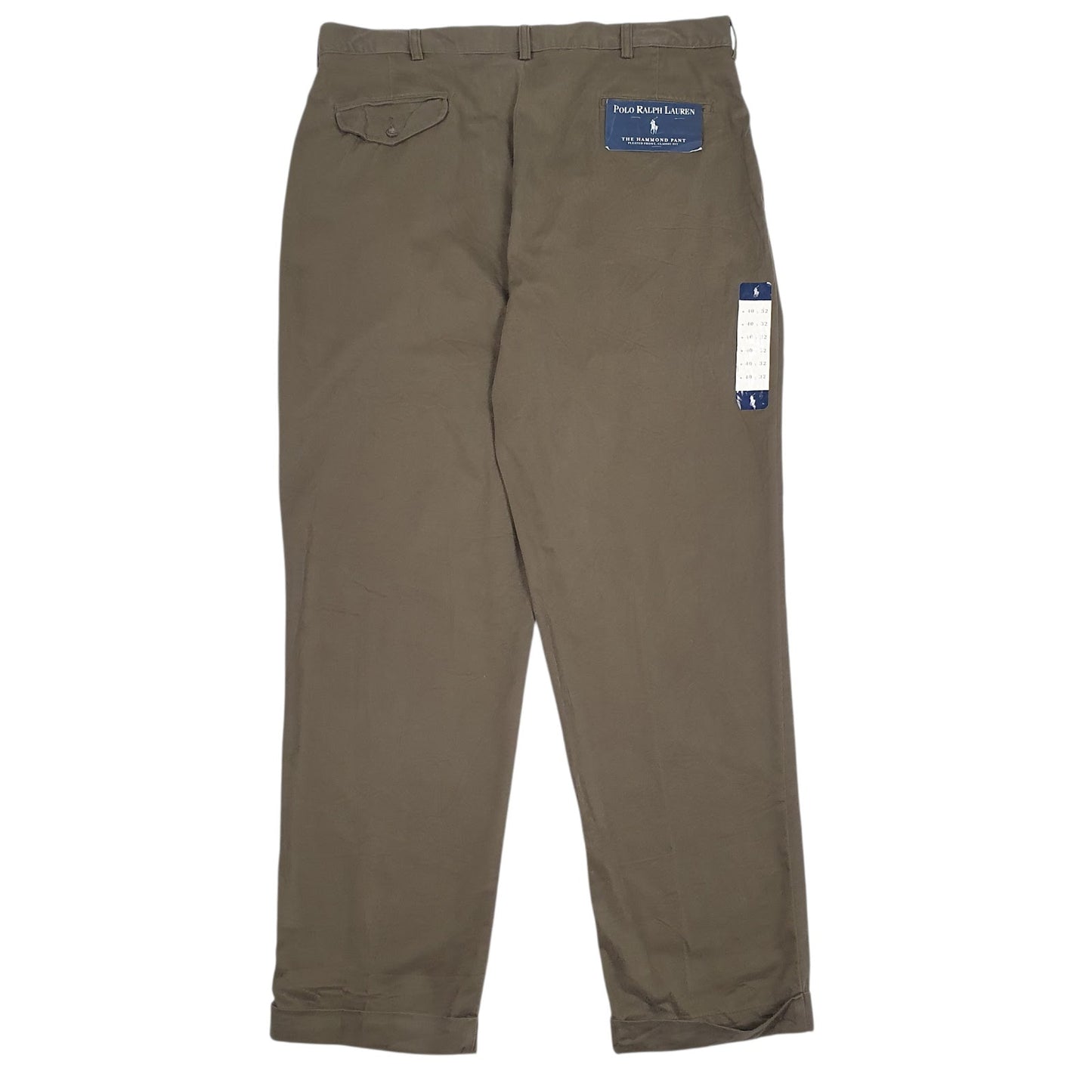 Mens Green Polo Ralph Lauren Hammond Pant Double Pleated  Trousers