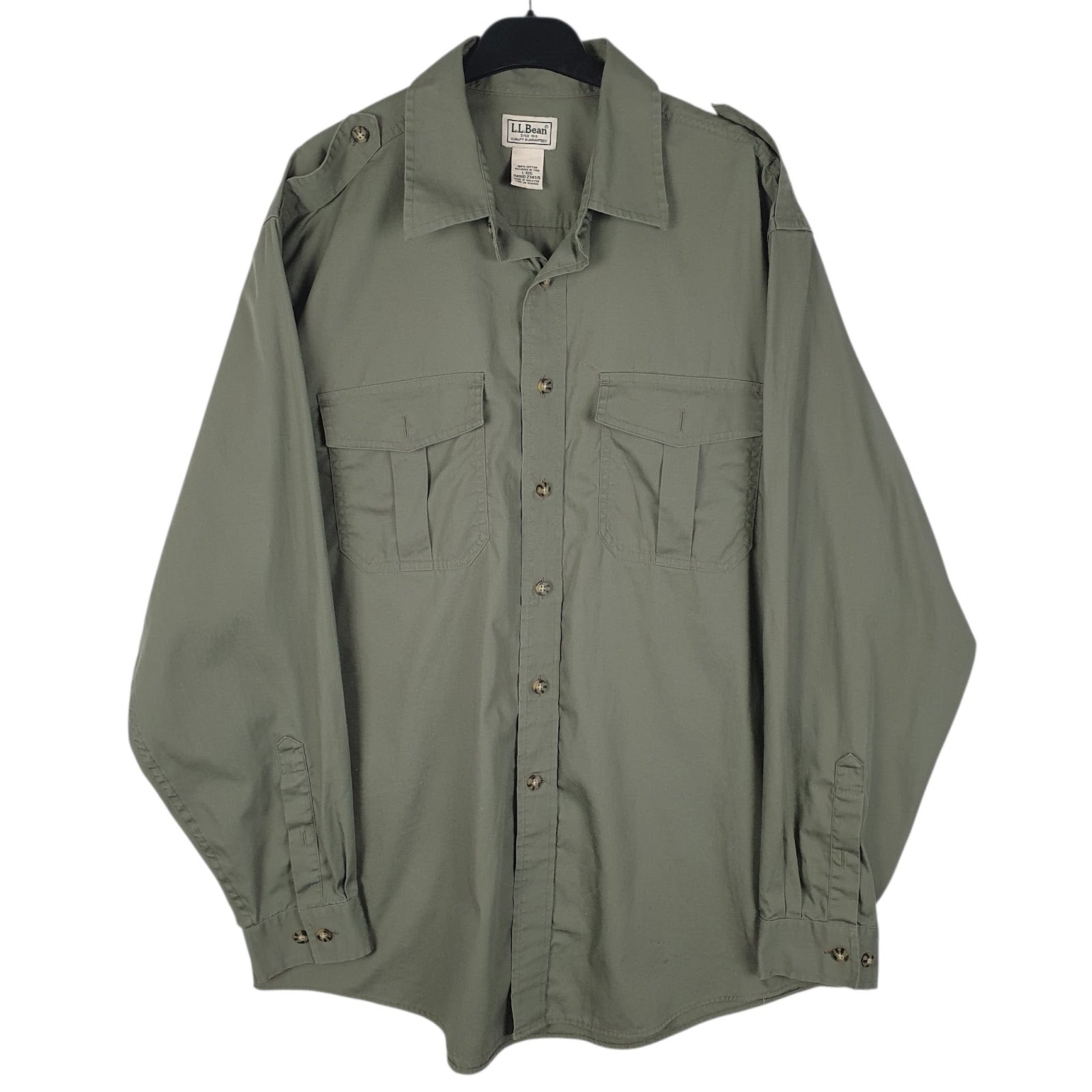 Mens Green L.L.Bean  Long Sleeve Shirt