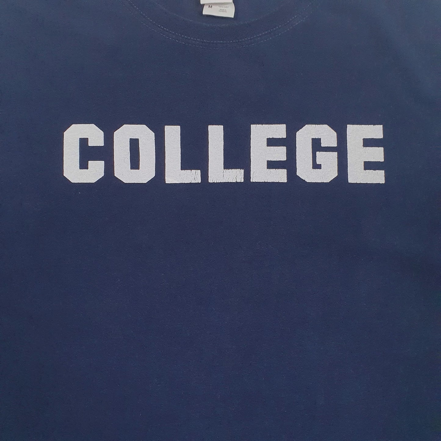 Mens Navy Fruit Of The Loom College  T Shirt
