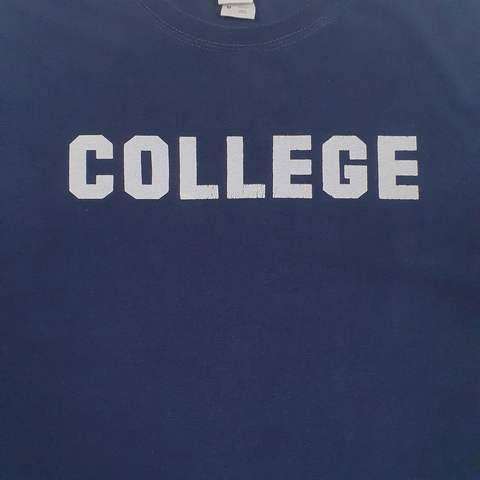 Mens Navy Fruit Of The Loom College  T Shirt