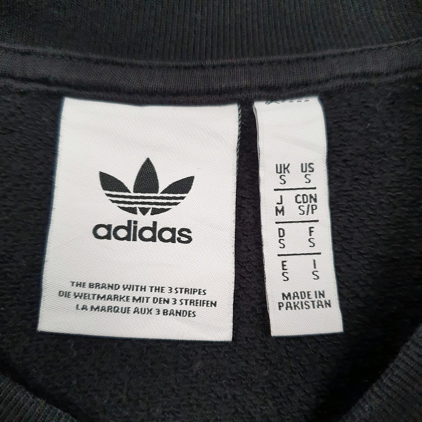 Mens Black Adidas Spellout Crewneck Jumper
